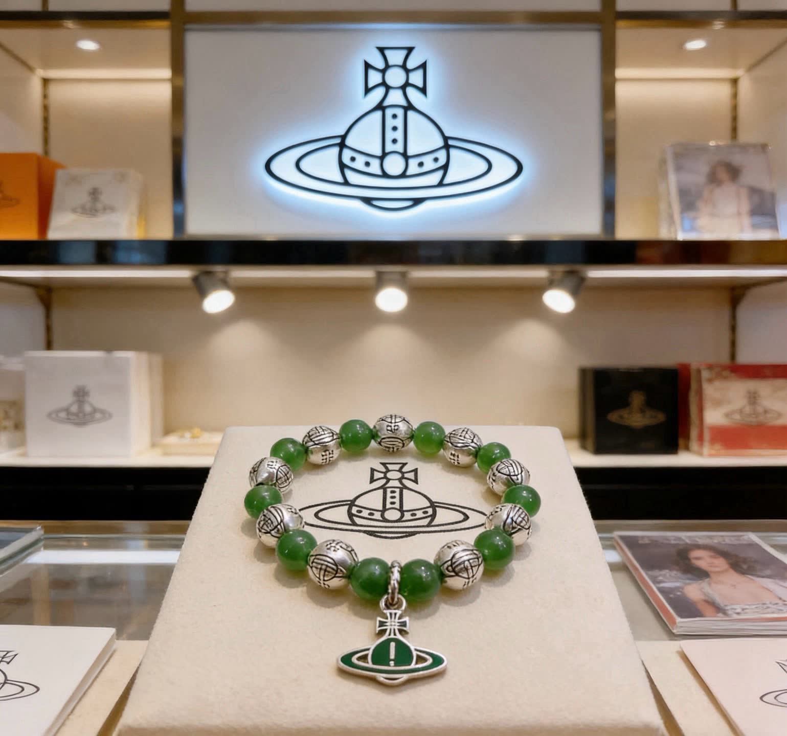 Vivienne Westwood Green Beaded Bracelet